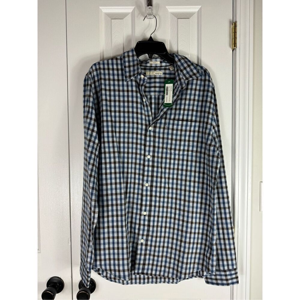 NWT Hawker Rye Mens Button Up Shirt Size L Tall Slim